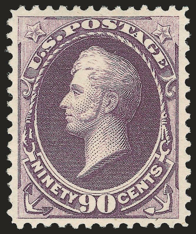 90c Purple (218).> Original gum, lightly hinged, intense color on bright paper, well-balanced margins, Extremely Fine, a beautiful stamp, ex Vineyard, with 1987 and 2003 P.F. certificates