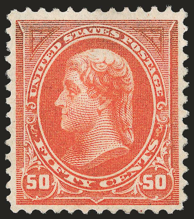 50c Orange (260).> Original gum, barest trace of hinging, rich color with some slight oxidation, light pencil notation on gum, otherwise Very Fine, with 2000 P.F. certificate