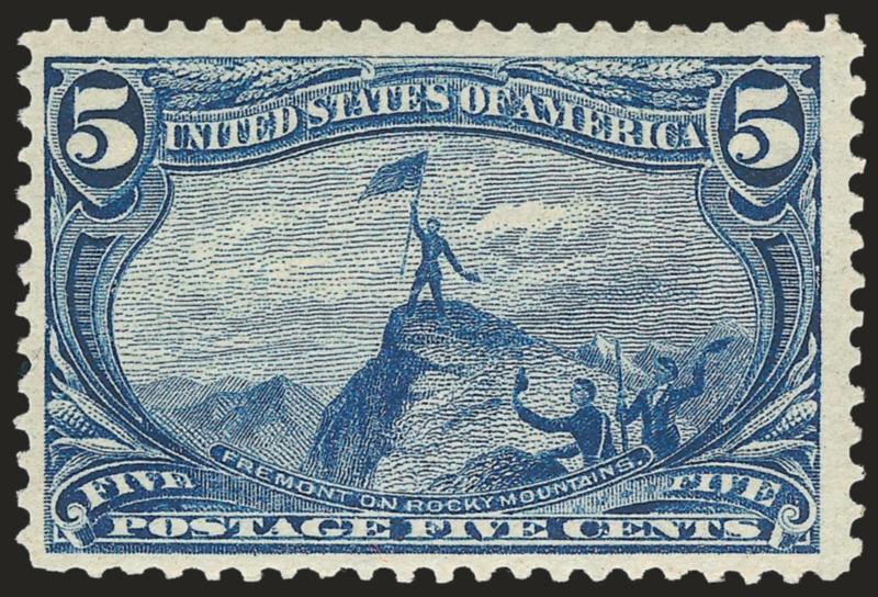 1c-8c Trans-Mississippi (285-289).> Mint N.H., 4c with <top right corner selvage> (some slight oxidation), overall Very Fine, 4c with 1990 P.F. certificate not mentioning oxidation