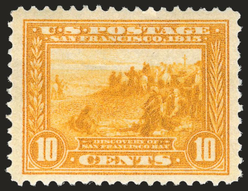 10c Orange Yellow, Panama-Pacific (400).> Mint N.H., attractive centering, very slight oxidation, otherwise Very Fine