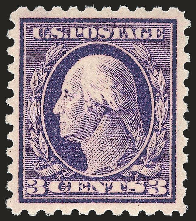 3c Deep Violet, Pink Back (426 var).> Mint N.H., radiant color on bright paper, perfectly centered, Extremely Fine Gem, Scott Retail as normal