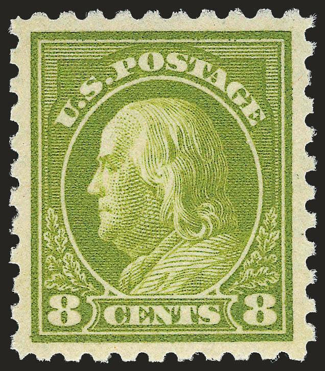 8c Pale Olive Green (431).> Mint N.H., vivid color, gorgeous centering with wide margins, Extremely Fine Gem, a beautiful stamp