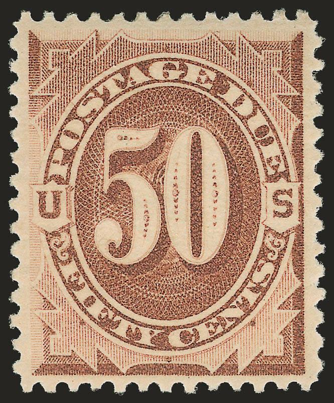 50c Brown (J7).> Original gum, lightly hinged, bright shade, wide margins, Extremely Fine, with 2004 P.F. certificate
