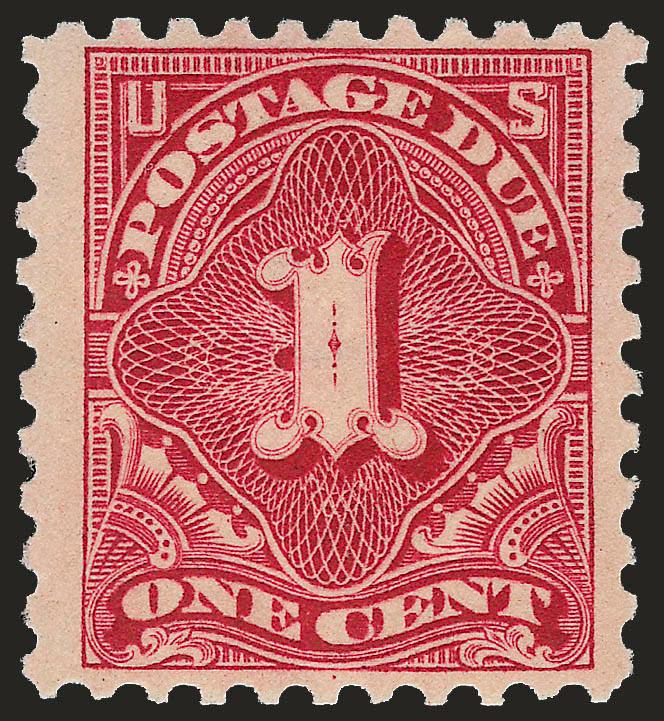 1c Carmine Lake (J52).> Mint N.H., brilliant color, crisp impression, wide margins, Very Fine, with 1991 and 2003 P.F. certificates