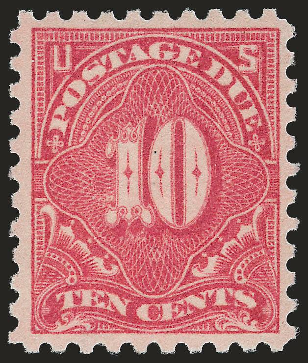 10c Dull Rose (J56a).> Mint N.H., radiant color on bright paper, Very Fine and choice example of this distinctive shade, with 2001 P.F. certificate