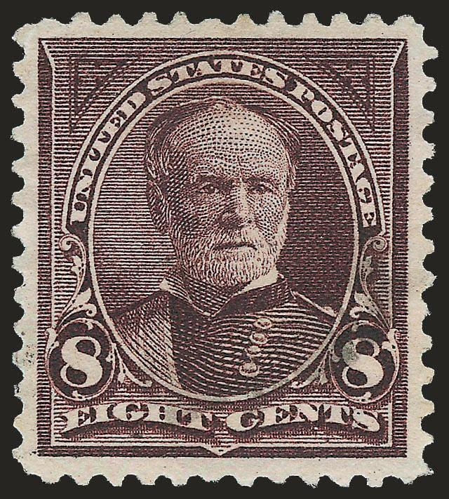 8c Violet Brown, USIR Watermark (272a).> Showing clear R of watermark, choice centering with wide margins, deep rich color, wide and balanced margins, very light cancel<><>^EXTREMELY FINE GEM. A SUPERB USED
EXAMPLE OF THE 1895 8-CENT WATERMARKED