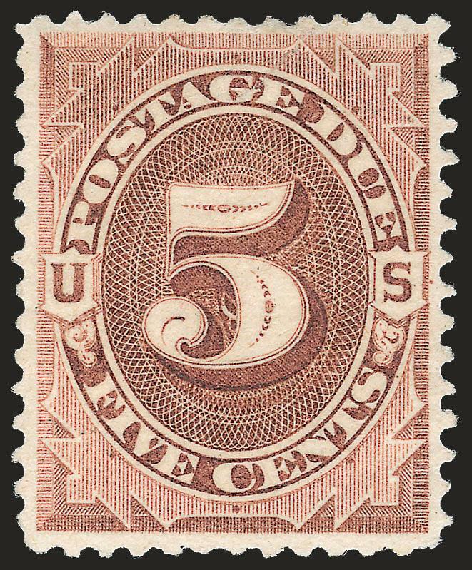 5c Deep Brown, Special Printing (J11).> Original gum, hinge marks at top, well-centered, fresh color and proof-like impression<><>^VERY FINE. A BEAUTIFUL EXAMPLE OF THE 5-CENT POSTAGE DUE SPECIAL
PRINTING.^<><>It has been estimated that only 249