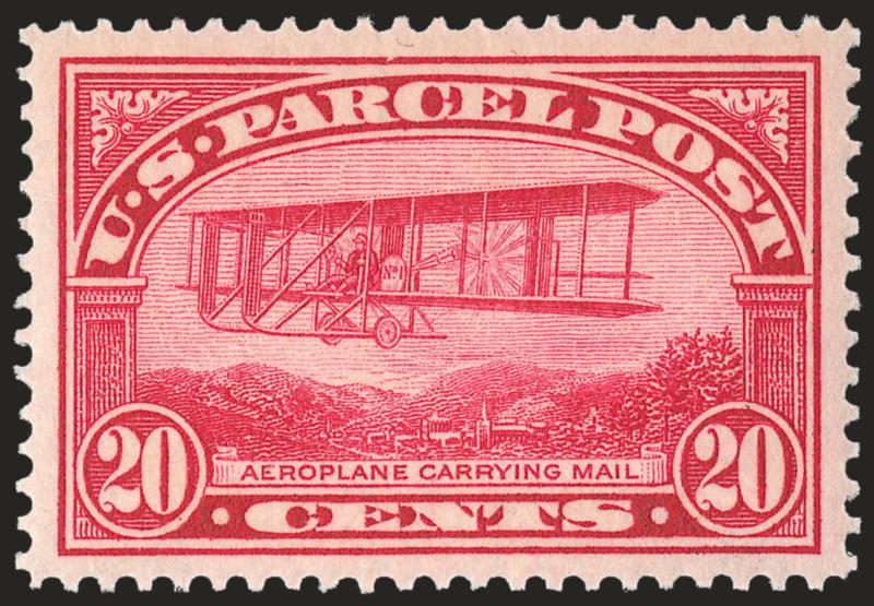 20c Parcel Post (Q8).> Mint N.H., brilliant color and proof-like impression on bright paper, perfectly centered with wide margins, long and full perforations all around<><>^EXTREMELY FINE GEM. THIS SUPERB MINT
NEVER-HINGED EXAMPLE OF THE 20-CENT PA