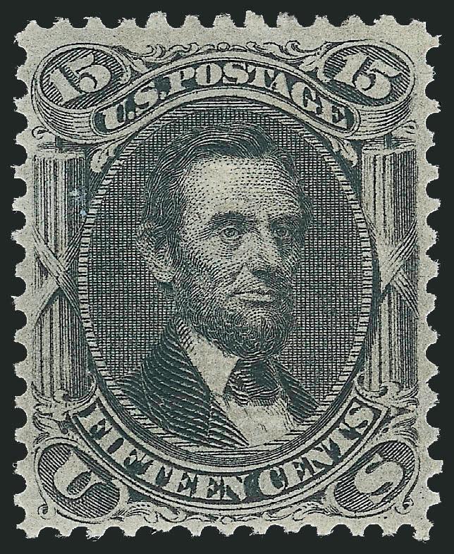 15c Black, E. Grill (91).> Original gum, h.r., intense shade and impression, well-defined grill<><>^VERY FINE AND CHOICE. A BEAUTIFUL SOUND AND CENTERED ORIGINAL-GUM EXAMPLE OF THE 15-CENT E GRILL.^<><>With 1993
P.F. certificate