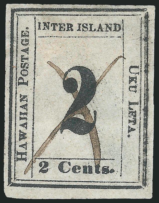 1863, 2c Black, Grayish (16).> Seven used copies from several different plates, large margins to in, range of cancels incl. ms., Lahaina, red grid, generally defective, otherwise Fine, valuable group