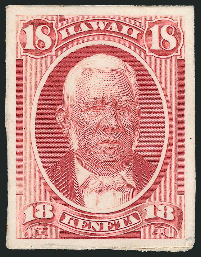 1864-86, 1c-18c Royal Portraits, Plate Proofs on India (30P3-31P3, 33P3-34P3).> Large margins, bright color, the 1c, 2c and 18c mounted on card, Very Fine and choice group