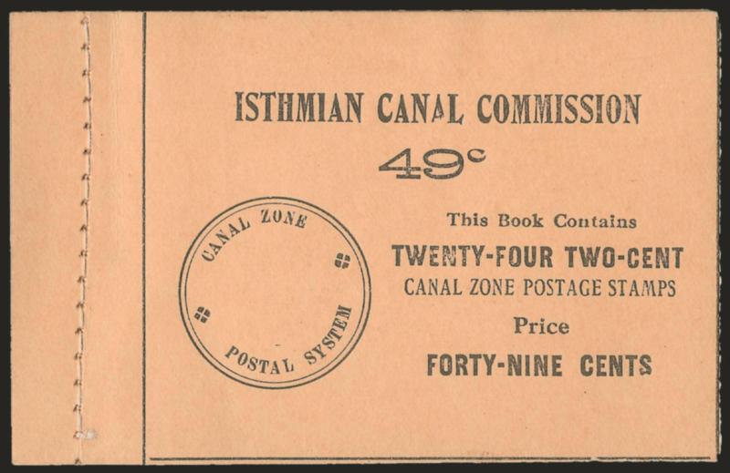 1909, 2c Vermilion & Black, Ovpt. Reading Up, Booklet Pane of Six, Handmade, Perf Margins (32c).> Two panes in booklet originally containing four panes and costing 49c, adhering to interleaving as usual, Very
Fine