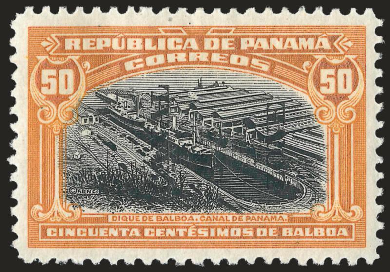 1920, 50c Orange & Black (58).> Original gum, small h.r., rich colors on bright paper, wide margins, Very Fine and choice