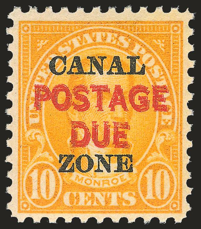 1925, 10c Orange, Postage Due, Postage Due Double (J17a).> Slightly tropicalized original gum, vibrant color, clear second overprint, Very Fine and choice, only 98 were printed