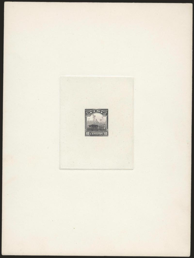 1899, 10c Gray, Large Die Trial Color Proof on India (231TC1).> On 152 x 203mm card with full die sinkage, intense shade, Very Fine and choice