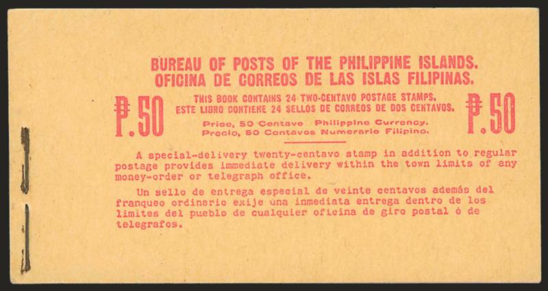 1939, 2c Rose, ^WEALTH COMMON-^ Overprint Error (433b).> Unexploded booklet containing four panes, each with bottom left stamp showing the error, Mint N.H. with interleaving, booklet cover free of creases near
staples<><>^VERY FINE. AN EXTRAORDIN