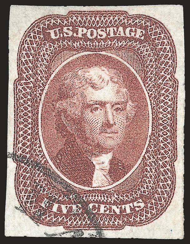5c Red Brown (12).> Large even margins, bright shade and crisp impression, face-free strike of circular datestamp leaves entire design clearly visible, Extremely Fine Gem, a superb stamp in every respect, with
1989 and 2007 P.F. certificates
