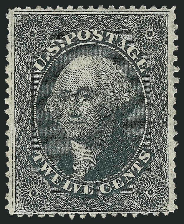 12c Black, Plate 3 (36B).> Unused (faint traces of original gum), fresh, intense color, Very Fine, Scott Retail as no gum, 2009 P.S.E. certificate