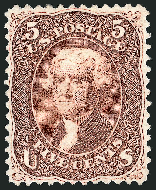 5c Red Brown (75).> Unused (no gum), choice centering, warm color, Extremely Fine, with 1979 P.F. certificate