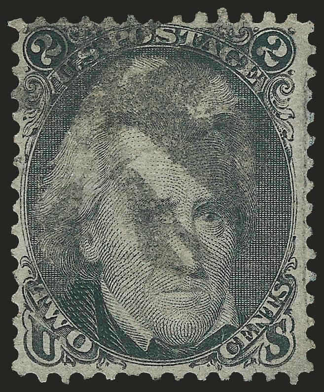 2c Black, Z. Grill (85B).> Unusually well-centered, black cork cancel, Very Fine, difficult stamp to find centered, with 2009 P.S.E. certificate