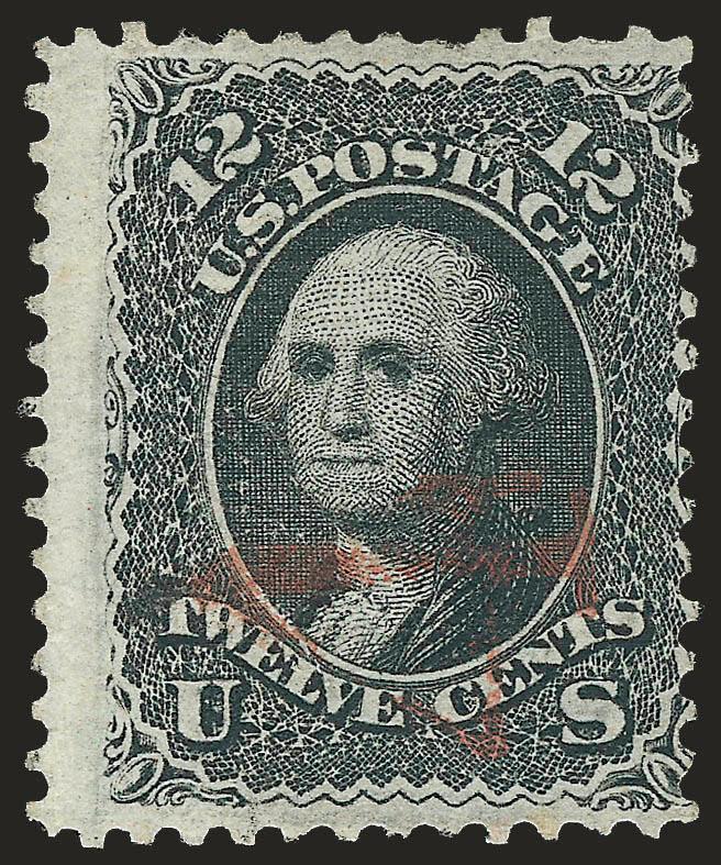 12c Black, Z. Grill (85E).> Intense shade, face-free <red> cancel, light creases, nearly Fine appearance, Scott Retail does not list premium for colored cancels