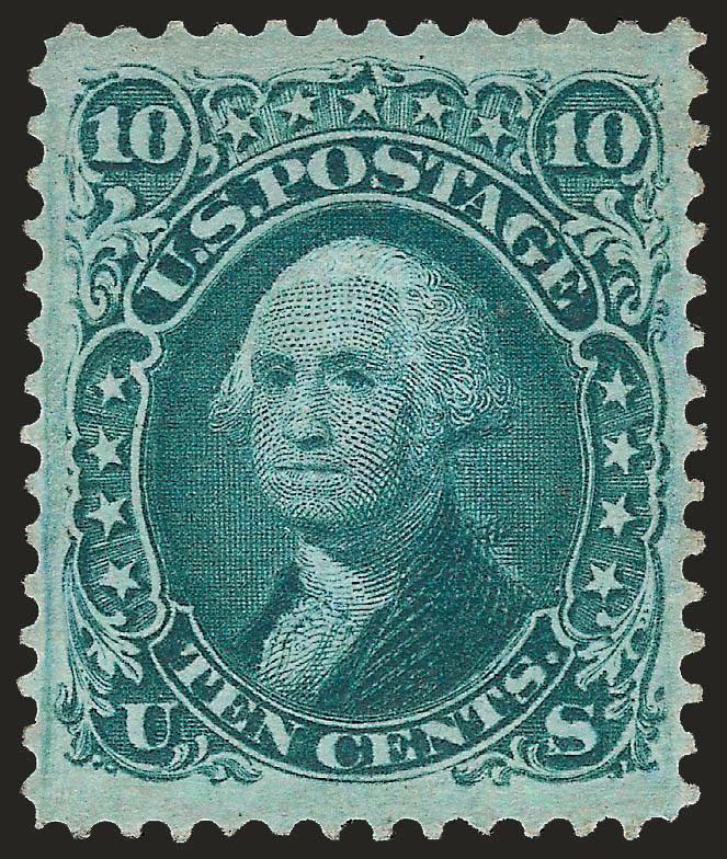 10c Green, E. Grill (89).> Unused (no gum), rich color on bright paper, choice centering, clear grill points, Extremely Fine, with 1984 P.F. certificate