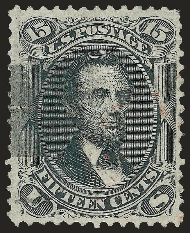 15c Black, E. Grill (91).> Choice centering, bright shade, face-free quartered cork and also trace of red cancel, Very Fine and choice, a pretty stamp