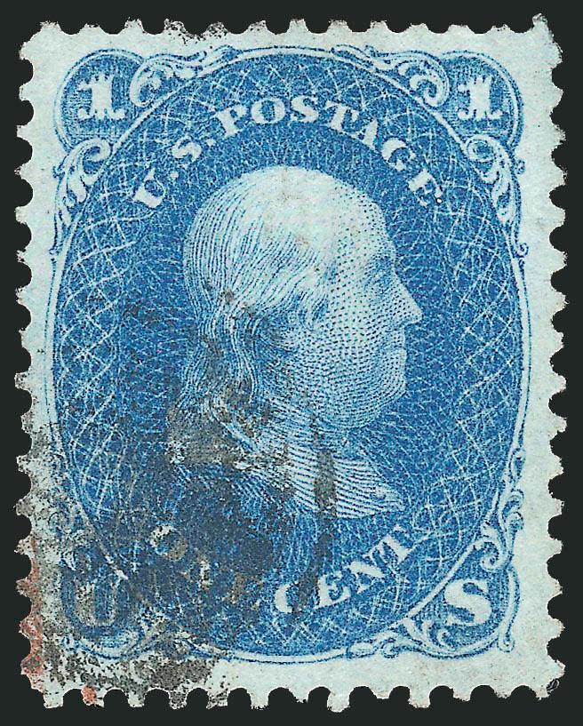 1c Blue, F. Grill (92).> Pretty pastel shade on bright paper, trace of red cancel, well-balanced margins, Very Fine and choice, with 2006 P.S.E. certificate (VF-XF 85 SMQ $920.00)