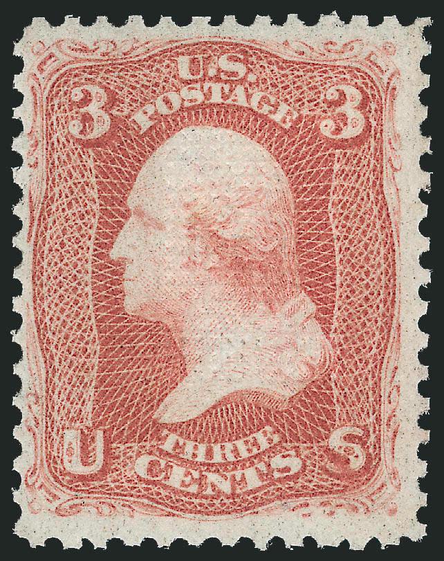 3c Red, F. Grill (94).> Original gum, lightly hinged, intense shade and impression, small natural inclusion at bottom, fresh and Fine, with 1995 P.F. certificate