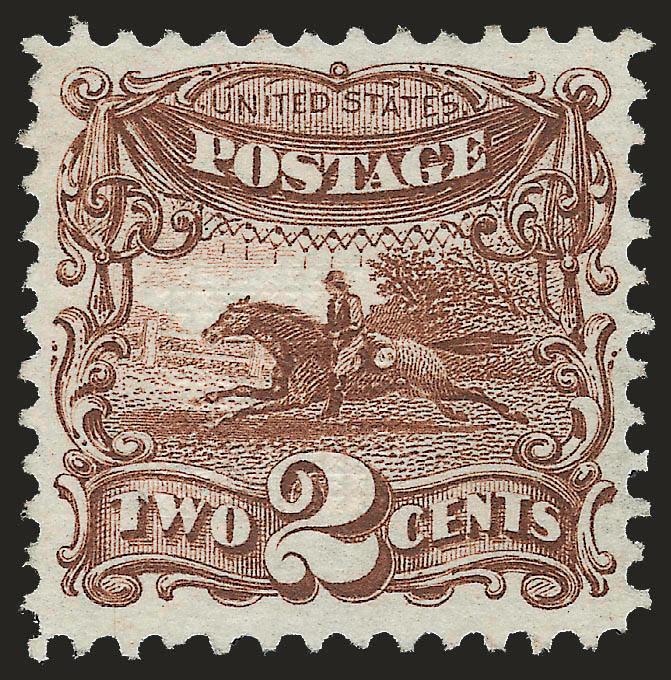 2c Brown (113).> Unused (no gum), deep rich color with clear impression, Very Fine, with 2008 P.S.E. certificate (VF-XF 85 SMQ $280.00)
