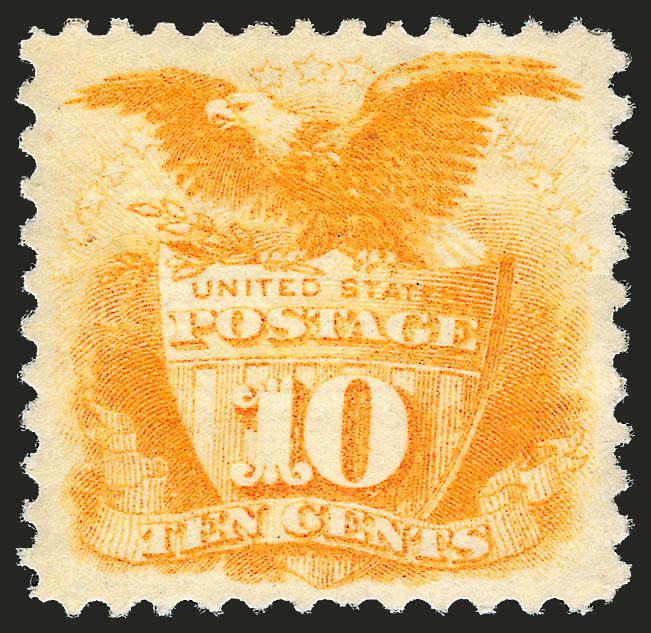 10c Yellow (116).> Unused (no gum), vivid color, Extremely Fine, with 2000 P.F. certificate