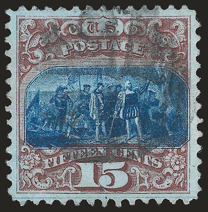 15c Brown & Blue, Ty. I (118).> Choice margins and centering, rich colors, cork cancel, Extremely Fine, with 2008 P.S.E. and 2009 P.F. certificates