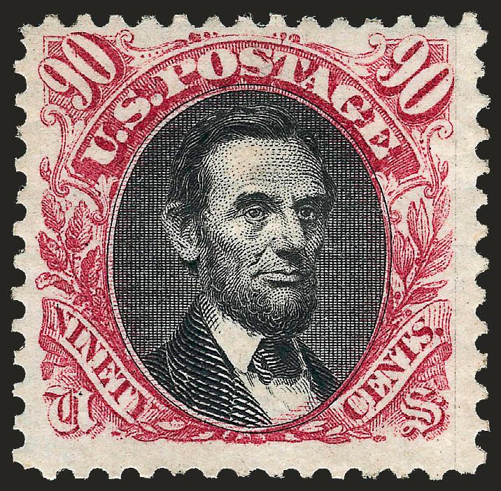 90c Carmine & Black, Re-Issue (132).> Unused (regummed), rich frame color and deep vignette shade, Fine, only 1,356 sold, with 2008 P.F. certificate