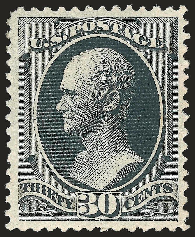 30c Full Black (190).> Original gum, intense shade, nicely balanced margins, faint vertical crease through vignette, Extremely Fine appearance, with 2008 P.F. certificate