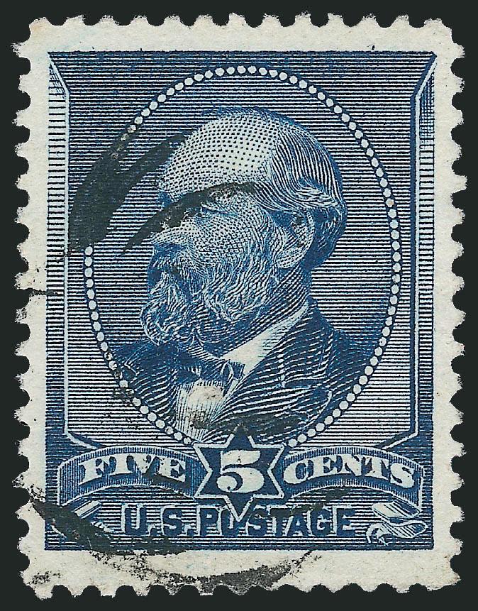 5c Indigo (216).> Jumbo margins and well-centered, choice dark color on bright paper, odd cancel, Extremely Fine, with 2009 P.S.E. certificate (XF 90 Jumbo SMQ $80.00 as 90, $235.00 as 95)