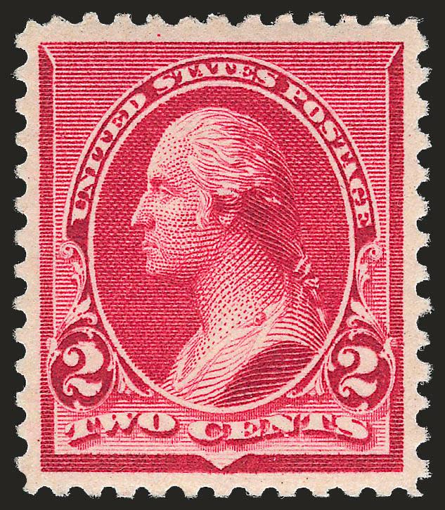 2c Carmine, Cap on Left 2 (220a).> Original gum, lightly hinged, wide margins and choice centering, vivid color, Extremely Fine, with 2008 P.F. certificate (OGph, XF 90)