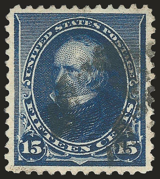 15c Indigo (227).> Beautiful wide margins, intense color, bold cancel, Extremely Fine, with 2005 P.S.E. certificate (XF-Superb 95 SMQ $325.00)