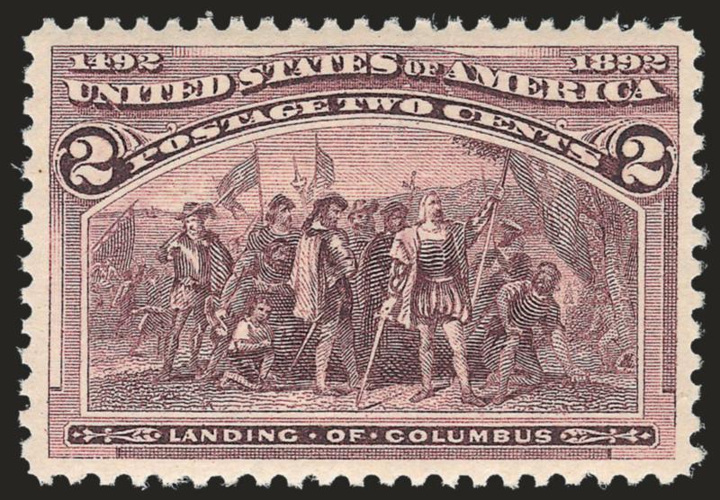 2c Columbian (231).> Mint N.H., unusually choice centering with wide and balanced margins, deep rich color, fresh and bright, Extremely Fine Gem, with 1999 P.F. certificate