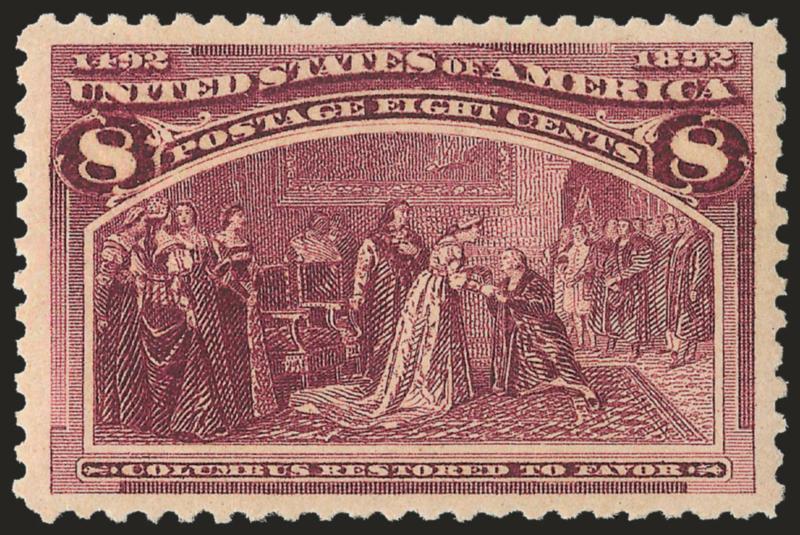 8c Columbian (236).> Mint N.H., deep shade on crisp paper, well-proportioned margins, fresh and Extremely Fine, with 2003 P.S.E. and 2004 P.F. certificates