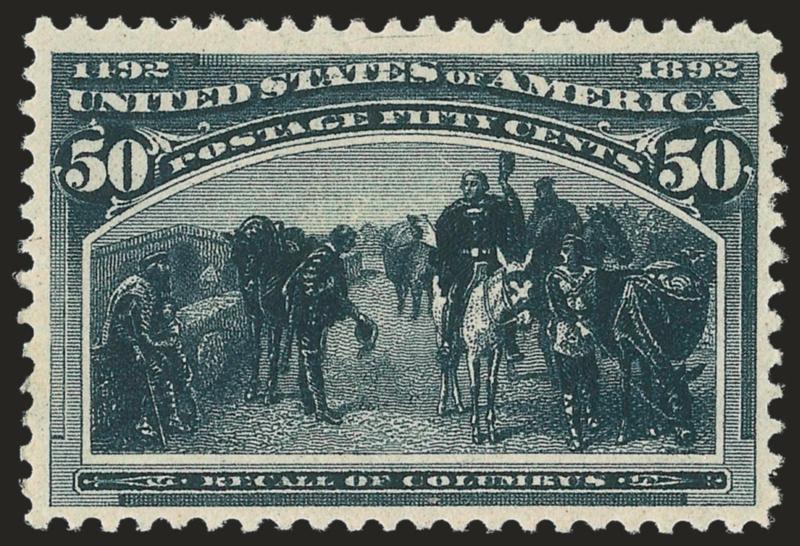 50c Columbian (240).> Original gum, lightly hinged, deep rich color on bright paper, well-proportioned margins, Very Fine and choice, with 2004 P.F. certificate