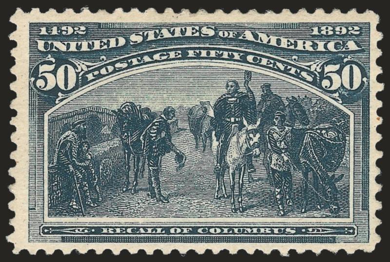 50c Columbian (240).> Original gum, attractive margins with strong color, Very Fine, with 2009 P.S.E. certificate