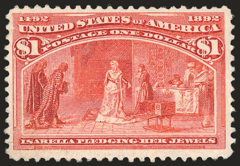 $1.00 Columbian (241).> Original gum, attractively centered, bright color, Very Fine, with 2009 P.S.E. certificate