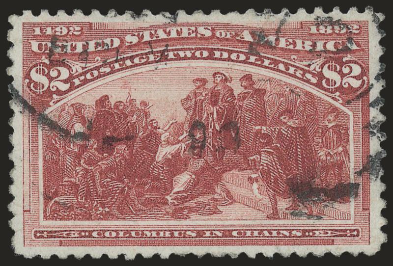 $2.00 Columbian (242).> Attractive color and centering, lightly cancelled, Very Fine, with 2008 P.F. certificate (VF 80)