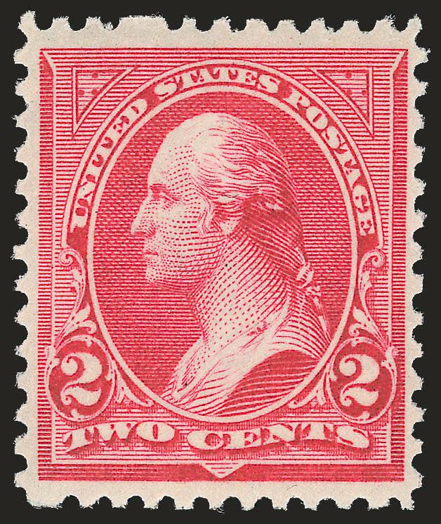 2c Carmine, Ty. III (252).> Mint N.H., bright shade, well-centered, single unpunched perfs at top and bottom as often found on 1894 Bureau Issues, Very Fine, with 2002 P.F. certificate