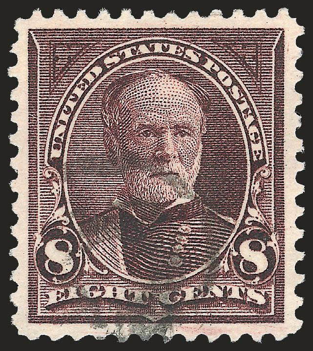 8c Violet Brown (272).> Deep rich color and proof-like impression, mathematically perfect centering with wide margins, neat strike of cancel, Extremely Fine Gem, a phenomenal stamp, with 2008 P.S.E. certificate
(Gem 100 unlisted in SMQ above the gra
