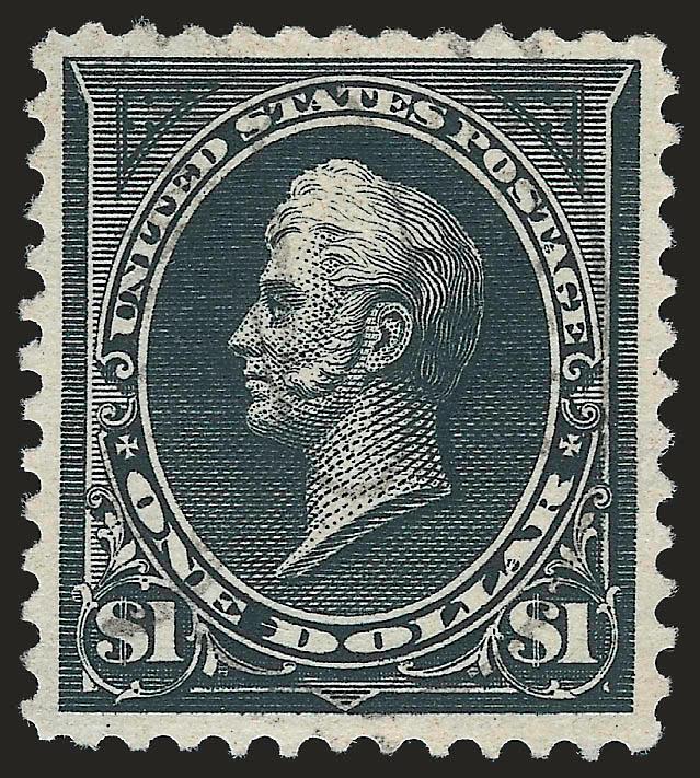 $1.00 Black, Ty. II (276A).> Intense shade and impression, light strike of oval registry cancel leaves design clearly visible, wide and balanced margins, Extremely Fine, a beautiful stamp, with 2009 P.S.E.
certificate (XF 90 SMQ $495.00)