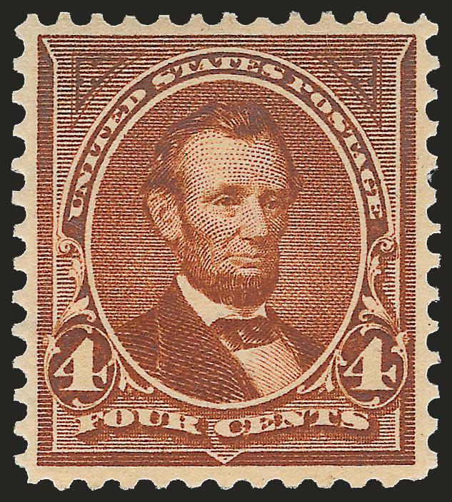 4c Orange Brown (280b).> Mint N.H., deep rich color, well-balanced margins, Extremely Fine example of this shade variety, with 1998 P.F. certificate
