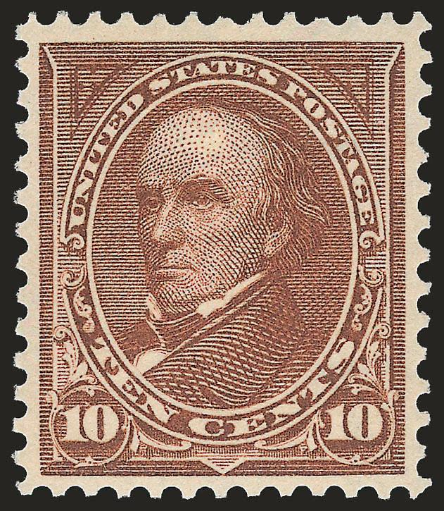 10c Brown, Ty. I (282C).> Mint N.H., deep rich color and crisp impression, Very Fine and choice, a very elusive stamp in Mint N.H. condition, with 2005 P.F. certificate
