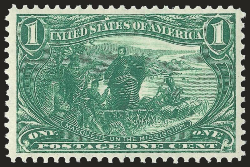 1c Trans-Mississippi (285).> Mint N.H., nearly perfect centering, beautiful deep shade and sharp impression, Extremely Fine Gem, with 2008 P.S.E. certificate (XF-Superb 95 SMQ $840.00)