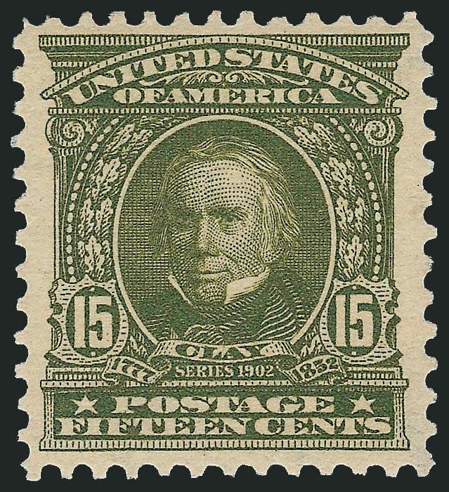 15c Olive Green (309).> Mint N.H., fresh and bright, Very Fine, with 2008 P.S.E. certificate